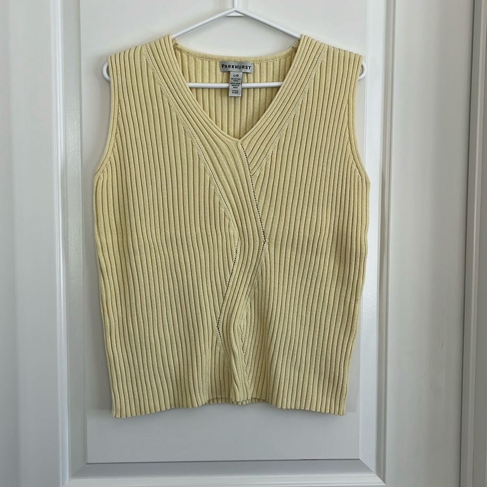Parkhurst cotton knit sleeveless sweater size lg